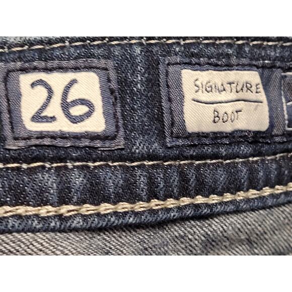 Miss Me Low-Rise Bootcut Jeans Fleur-de-lis Embroidered pockets Womens Size 26 - Picture 8 of 11